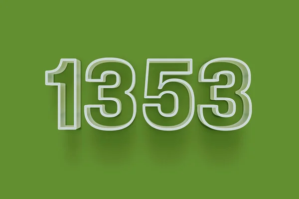 Numero 1353 Isolato Sfondo Verde Tuo Poster Vendita Unico Sconto — Foto Stock