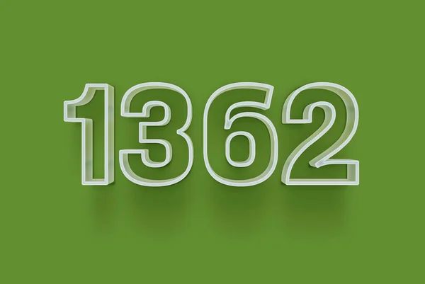 Номер 1362 Изолирован Зеленом Фоне Вашего Уникального Рекламного Плаката Скидка — стоковое фото