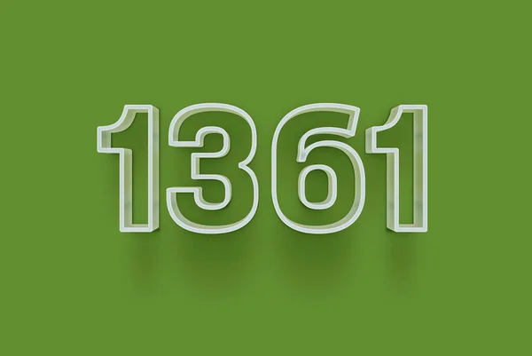Номер 1361 Изолирован Зеленом Фоне Вашего Уникального Рекламного Плаката Скидка — стоковое фото