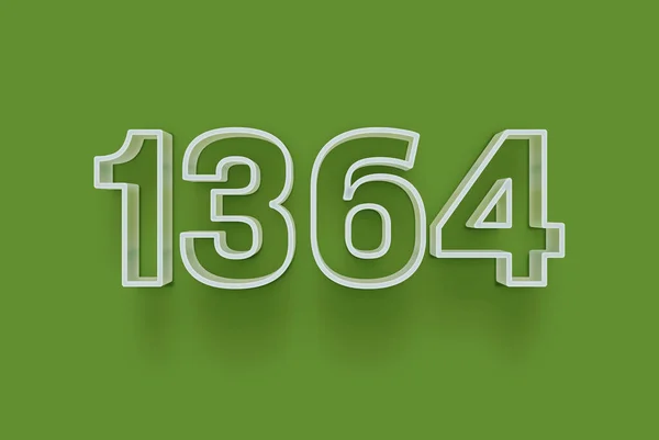 Номер 1364 Изолирован Зеленом Фоне Вашего Уникального Рекламного Плаката Скидка — стоковое фото