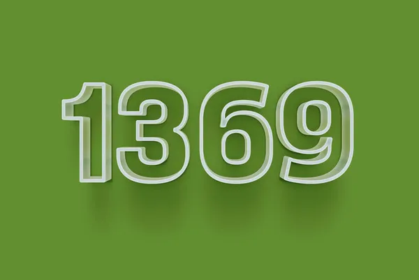 Номер 1369 Изолирован Зеленом Фоне Вашего Уникального Рекламного Плаката Скидка — стоковое фото