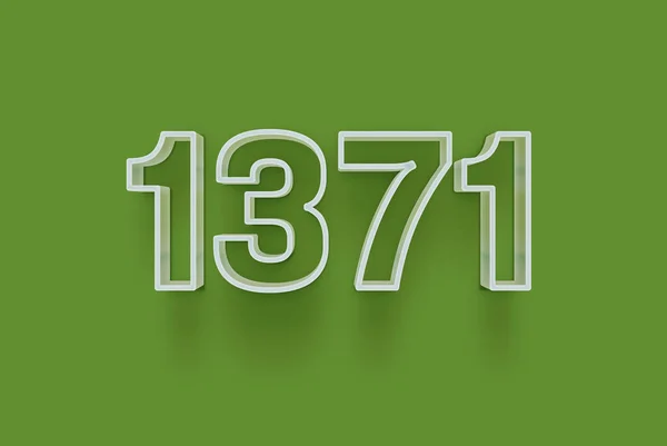Numéro 1371 Est Isolé Sur Fond Vert Pour Votre Offre — Photo