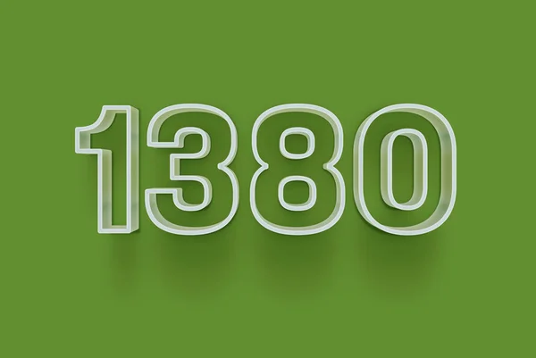 Номер 1380 Изолирован Зеленом Фоне Вашего Уникального Рекламного Плаката Скидка — стоковое фото