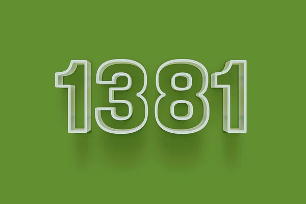 Номер 1381 Изолирован Зеленом Фоне Вашего Уникального Рекламного Плаката Скидка — стоковое фото