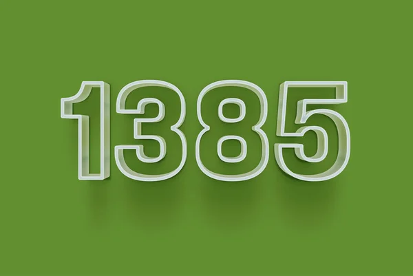 Number 1385 Isolated Green Background Your Unique Selling Poster Promo — Stock Photo, Image