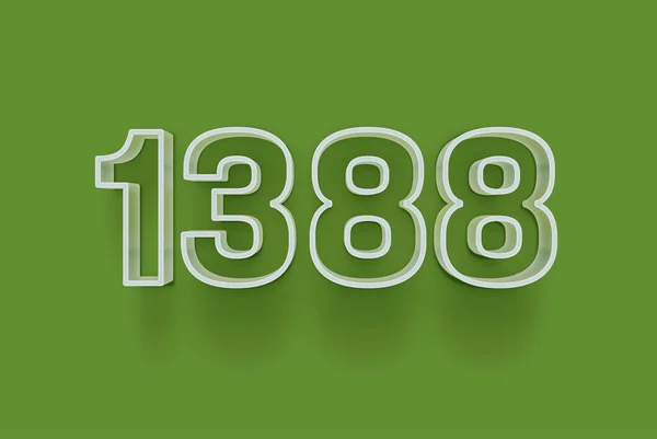 Номер 1388 Изолирован Зеленом Фоне Вашего Уникального Рекламного Плаката Скидка — стоковое фото