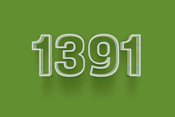 Numéro 1391 Est Isolé Sur Fond Vert Pour Votre Offre — Photo