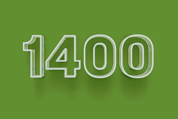 Nummer 1400 Isolerad Grön Bakgrund För Din Unika Försäljning Affisch — Stockfoto