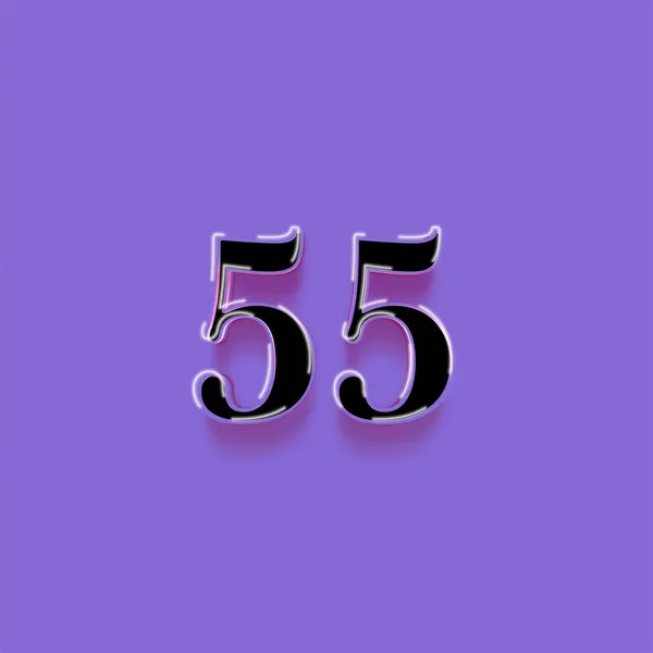 紫色背景上3D 55数字的图解 — 图库照片