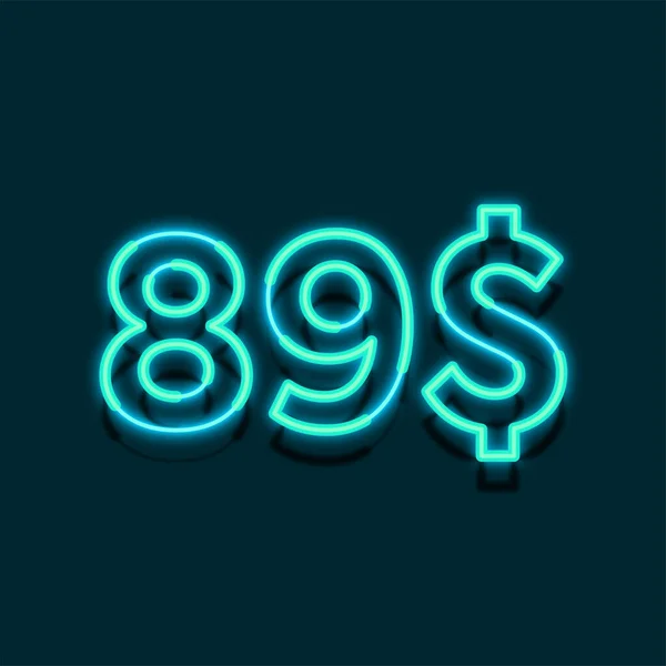 Neon Light Price Illustrazione Vendita Dettaglio — Foto Stock