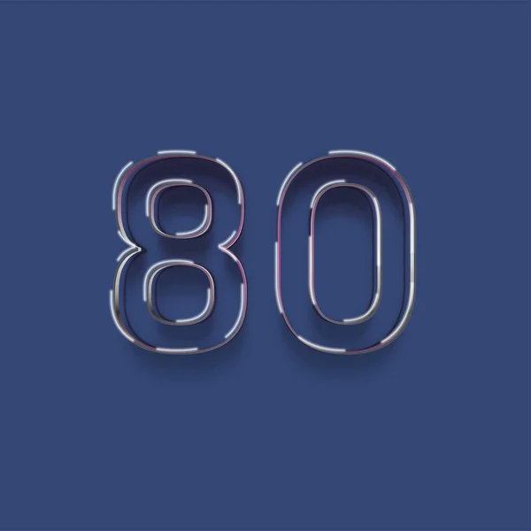 青を背景にした3D 80番のイラスト — ストック写真