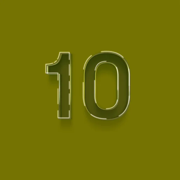 緑の背景に3D 10の数字のイラスト — ストック写真