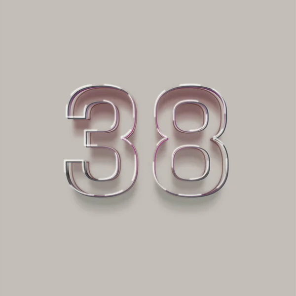 灰色の背景に3D 38番の数字のイラスト — ストック写真
