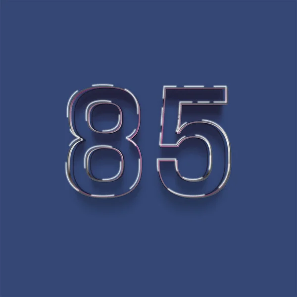 青を背景にした3D 85番のイラスト — ストック写真