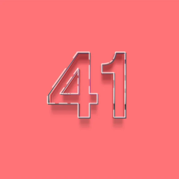 ピンクを背景にした3D 41番のイラスト — ストック写真