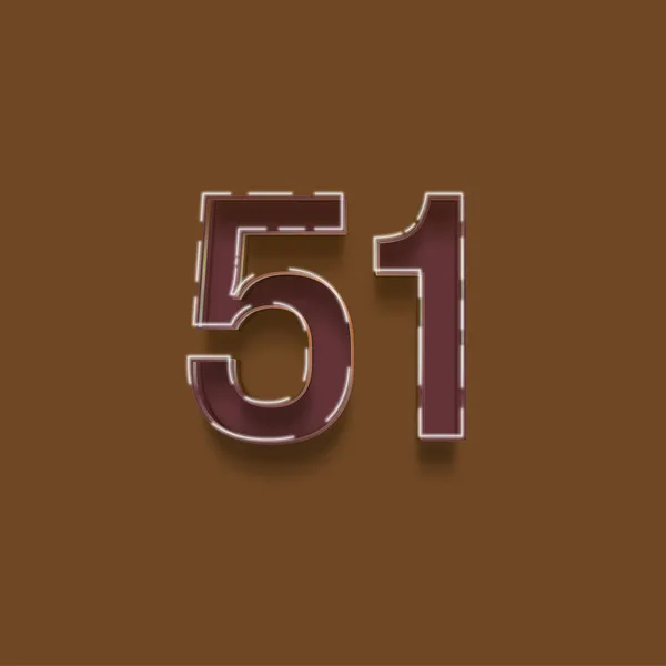 茶色の背景に描かれた3D 51番のイラスト — ストック写真