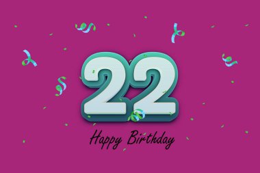 22 mutlu doğum günü tebrik kartı tasarımı