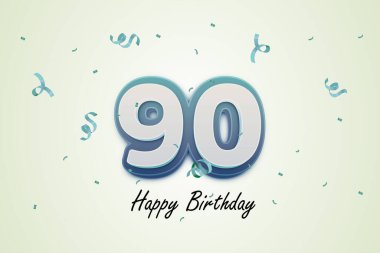 90 mutlu doğum günü tebrik kartı tasarımı