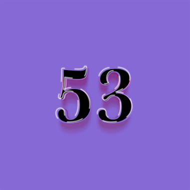 Mor arkaplanda 3d 53 sayısının gösterimi
