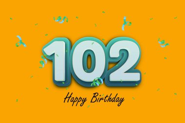 102 mutlu doğum günü tebrik kartı tasarımı