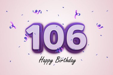 106 mutlu doğum günü tebrik kartı tasarımı
