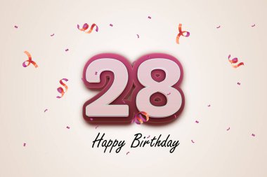 28 mutlu doğum günü tebrik kartı tasarımı