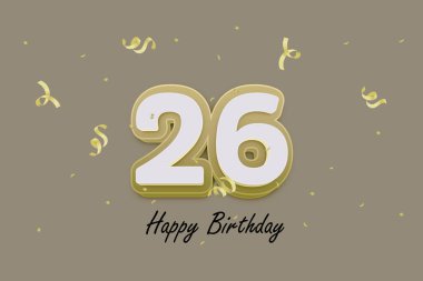 26 mutlu doğum günü tebrik kartı tasarımı