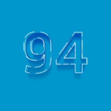 Yeşil arkaplanda 3d 94 sayısının gösterimi