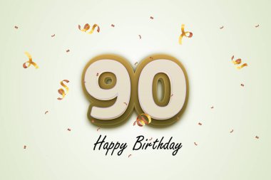 90 mutlu doğum günü tebrik kartı tasarımı