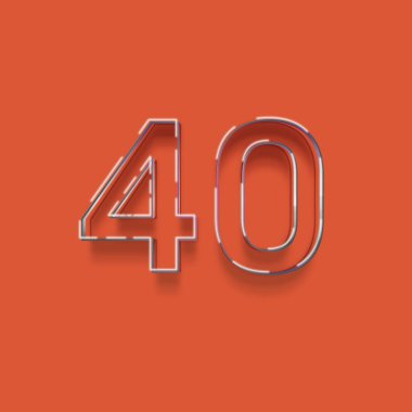 Kırmızı arkaplanda 3d 40 sayısının gösterimi
