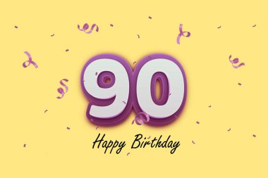 90 mutlu doğum günü tebrik kartı tasarımı