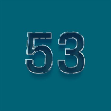 Yeşil arkaplandaki 3d 53 sayısının gösterimi