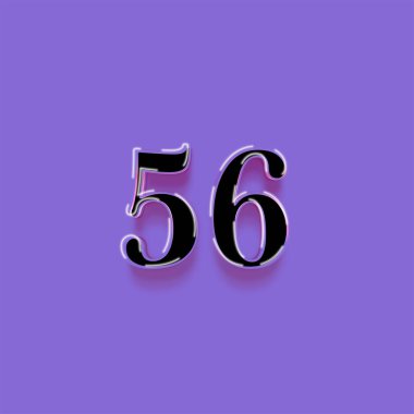 Mor arkaplandaki 3d 56 sayısının gösterimi