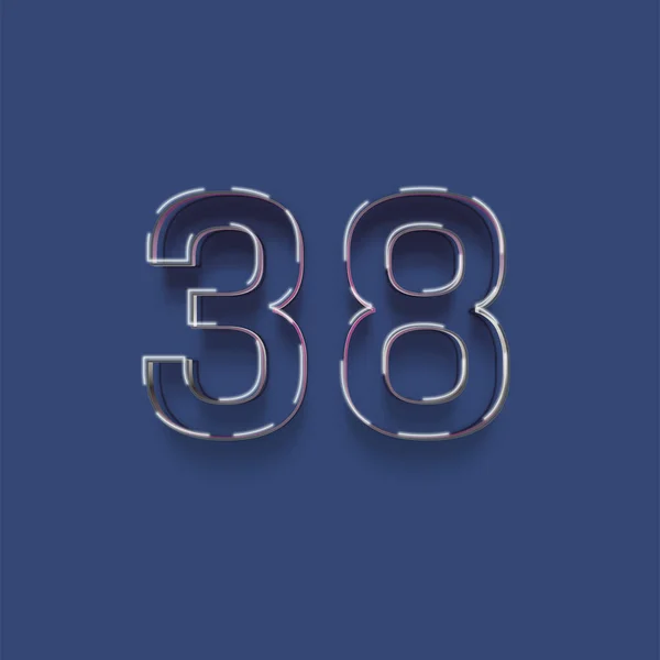 青の背景に3D 38番の数字のイラスト — ストック写真