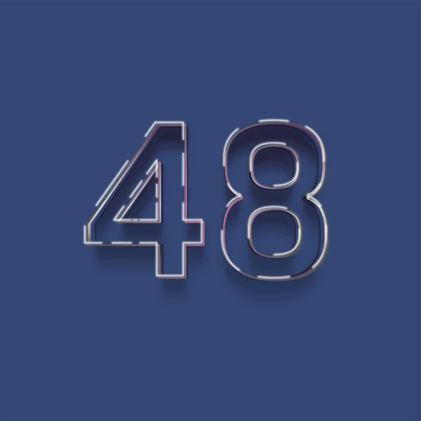 青を背景にした3D 48番のイラスト — ストック写真