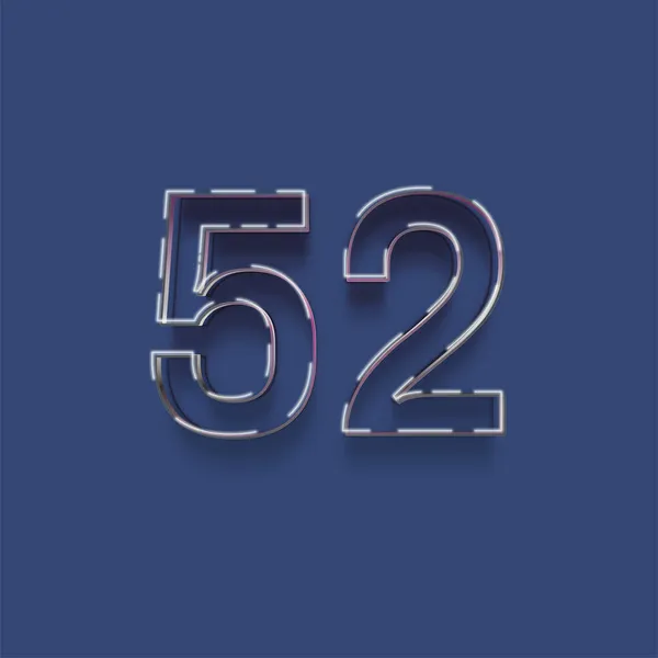 青の背景に3D 52番の数字のイラスト — ストック写真