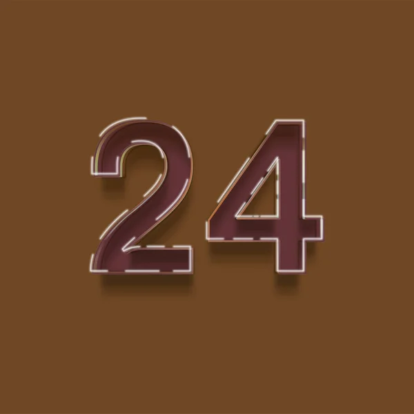 褐色背景上3D 24数字的图解 — 图库照片