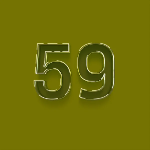 緑の背景に描かれた3D 59番のイラスト — ストック写真