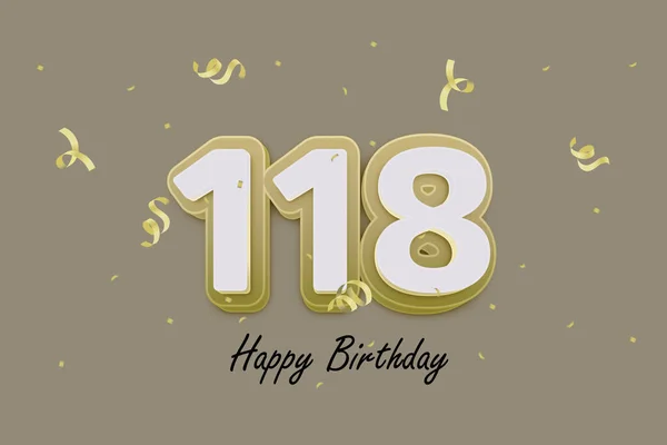 118 Feliz Aniversário Cartão Saudação Design — Fotografia de Stock