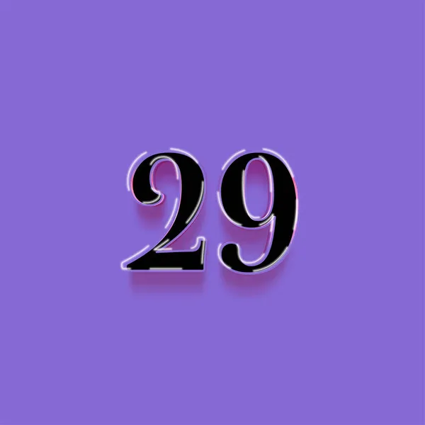 紫色の背景に3D 29番の数字のイラスト — ストック写真