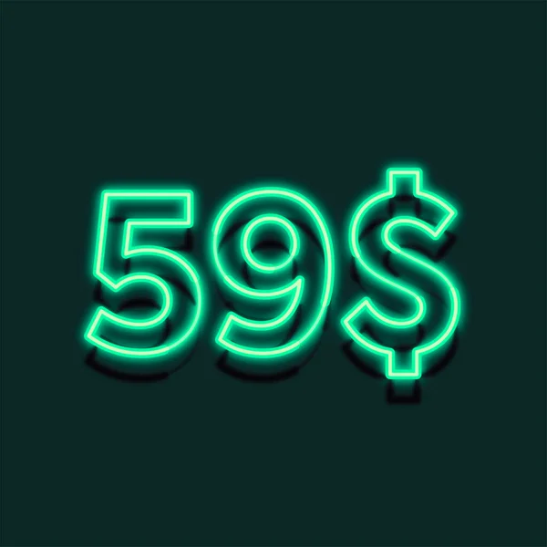 Neon Light Price Illustrazione Vendita Dettaglio — Foto Stock