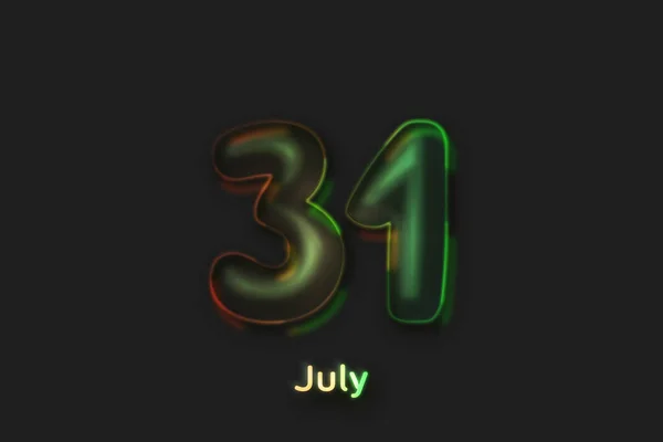 Datumový Plakát Číslo Tvaru Neonové Bubliny — Stock fotografie
