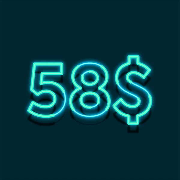 Neon Light Price Ilustração Para Varejo — Fotografia de Stock