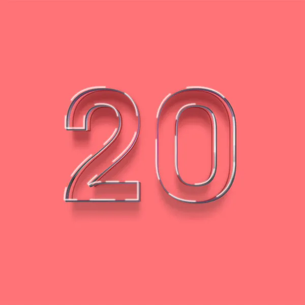 粉红背景上3D 20数字的图解 — 图库照片