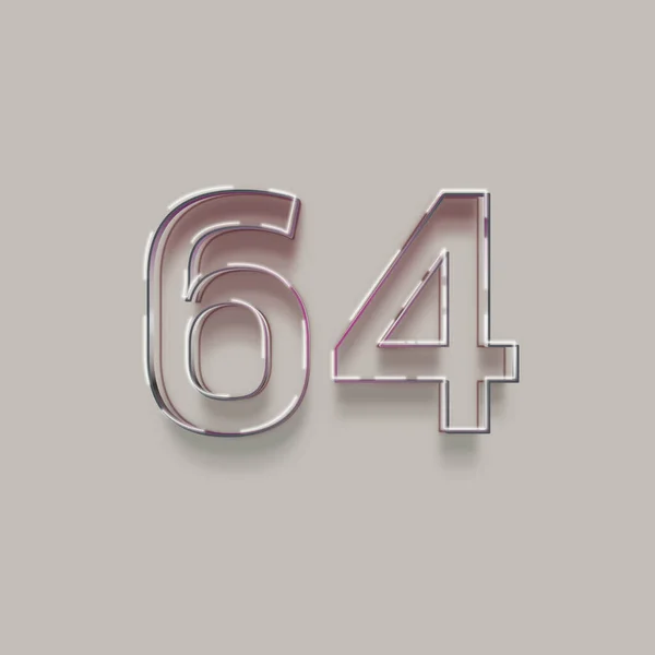 灰色の背景に3D 64の数字のイラスト — ストック写真