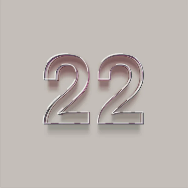灰色の背景に3D 22番の数字のイラスト — ストック写真