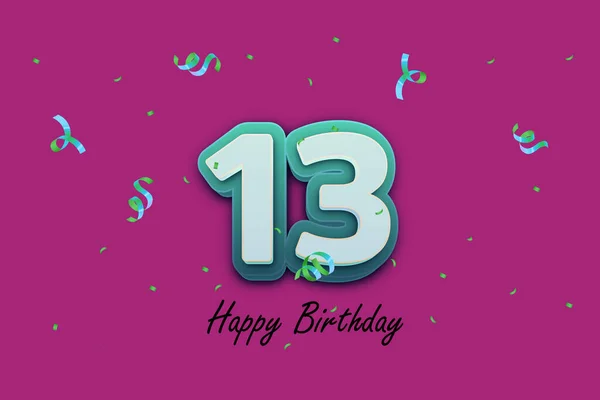 13誕生日おめでとうカードデザイン — ストック写真