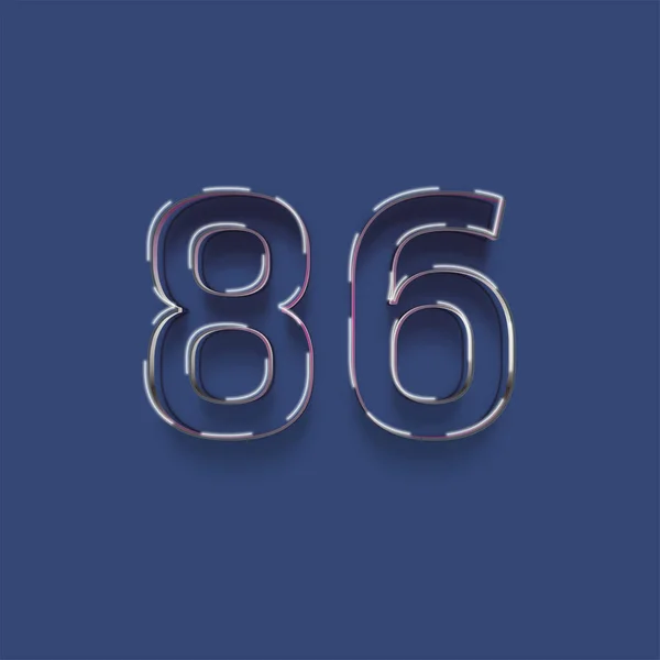 青を背景にした3D 86番のイラスト — ストック写真