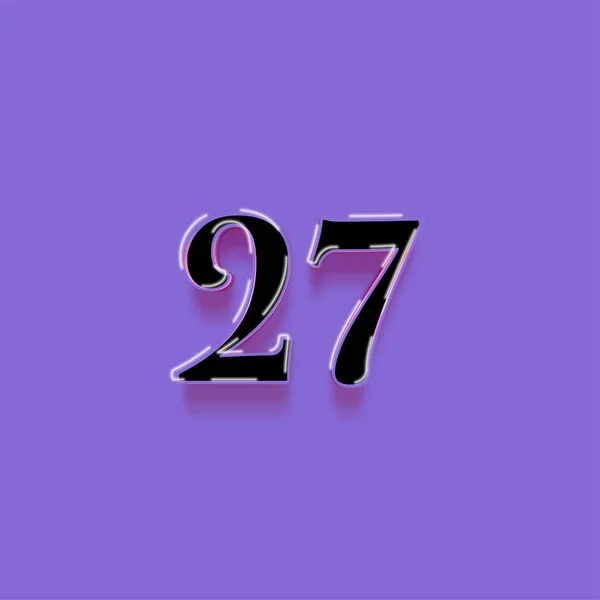 紫色背景上3D 27数字的图解 — 图库照片