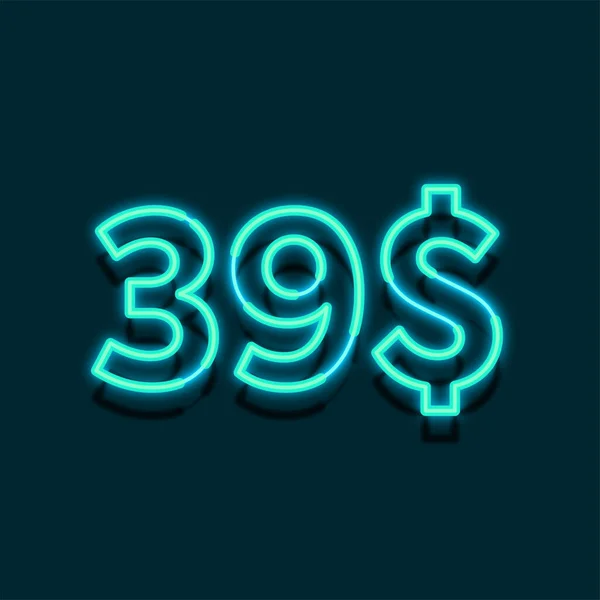 Neon Light Price Illustrazione Vendita Dettaglio — Foto Stock